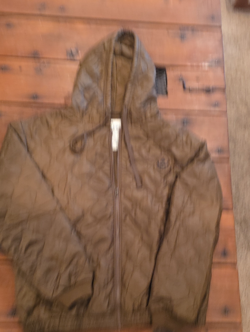 Men's Quilted Hooded Windbreaker - Brown